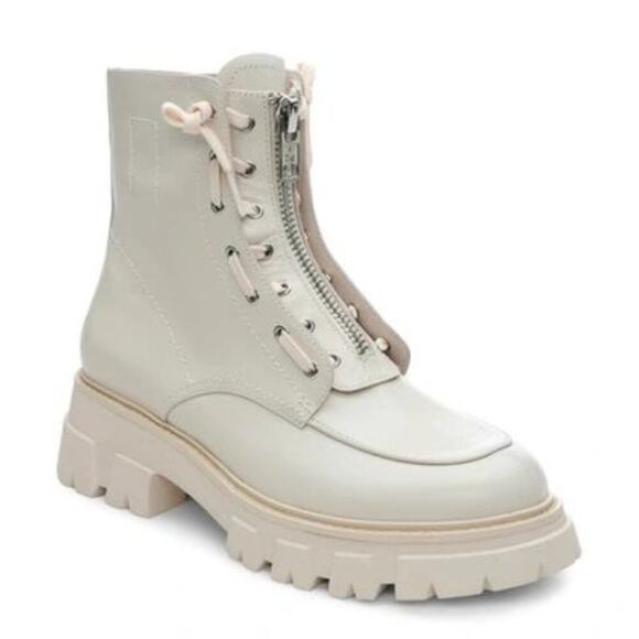 ASH LYNCH ZIP COMBAT BOOTS WHISPER LEATHER SIZE 37 NWOB